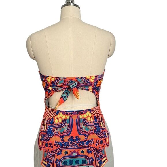 Mara Hoffman Neon Aztec Strapless Mini Cocktail Dress | Size 6 - Picture 7 of 10